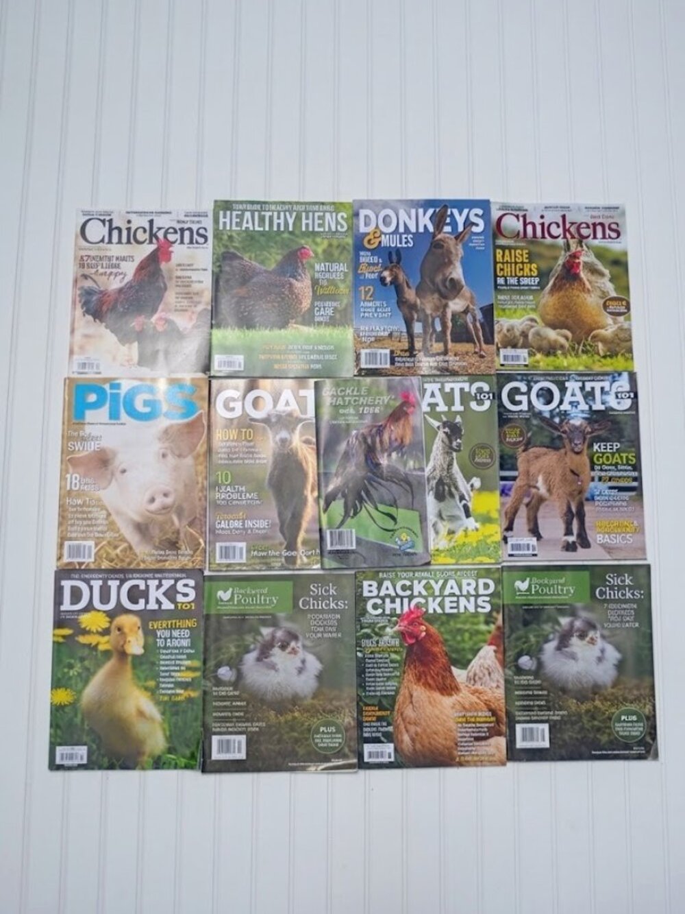 Lot of 12 Hobby Farms Backyard Poultry Magazines Chickens Goats Ducks Homestead